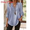 Womens Casual Cotton Linen Blouse With Pockets And Vneck For Summer