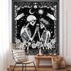 Skeleton Lovers Wall Tapestry Day of the Dead Art Decor Halloween Boho Bedroom Living Room Home Interior Hanging