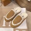 Fashion, Lightweight, Retro, Heightened Thick-soled Fluffy Slippers for Women's Outer Wear 2025 New Autumn and Winter Velvet Warm Slippers