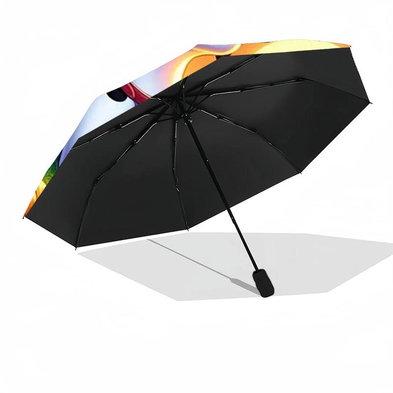 Magical Rainbow Unicorn Print Umbrella, Compact Auto Open/Close Travel Umbrella, Windproof Waterproof for Fantasy Lovers