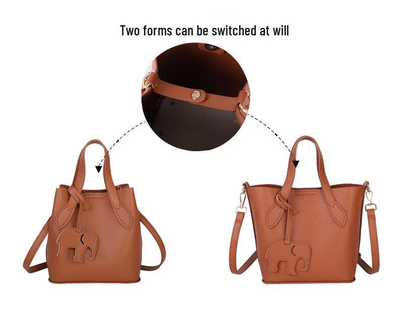 2025 DIY Women s Handmade Soft Leather Crossbody Bucket Bag