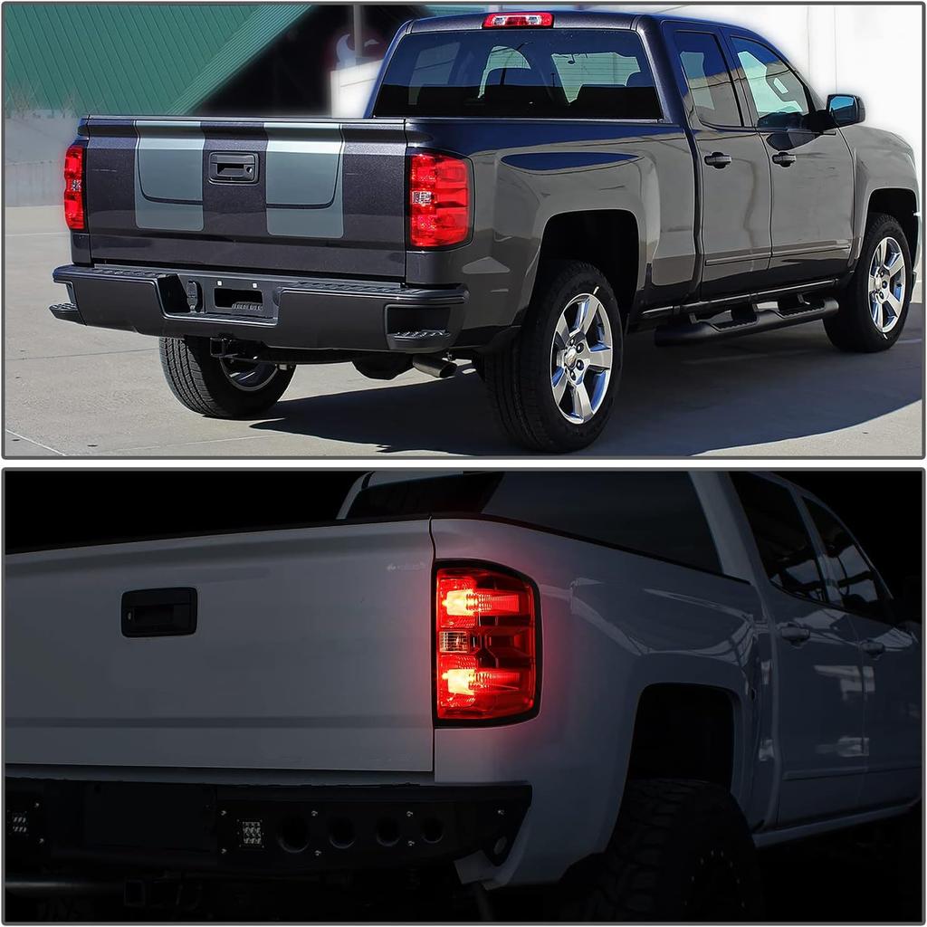 MOCW Right Tail Light Compatible with 2014-2018 Chevrolet Silverado 1500 2500 HD 3500HD, GMC Sierra 3500 HD Taillight Brake Lamps Halogen Bulb and