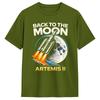 Back To The Moon Artemis II Rocket Space Mission T Shirt Men's Cotton Funny T-Shirts Crewneck  Tees Short Sleeve Tops Printing