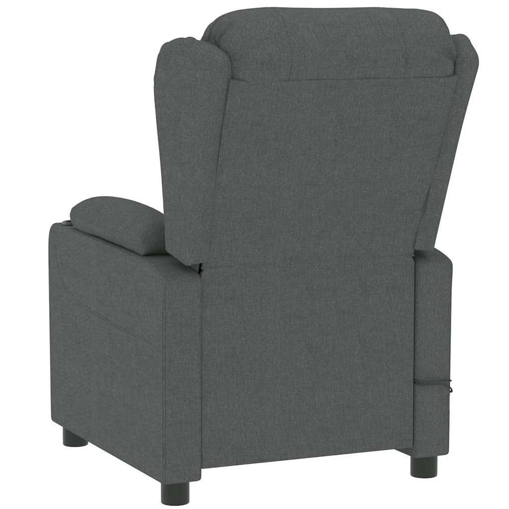 Electric Massage Recliner Dark Grey Fabric