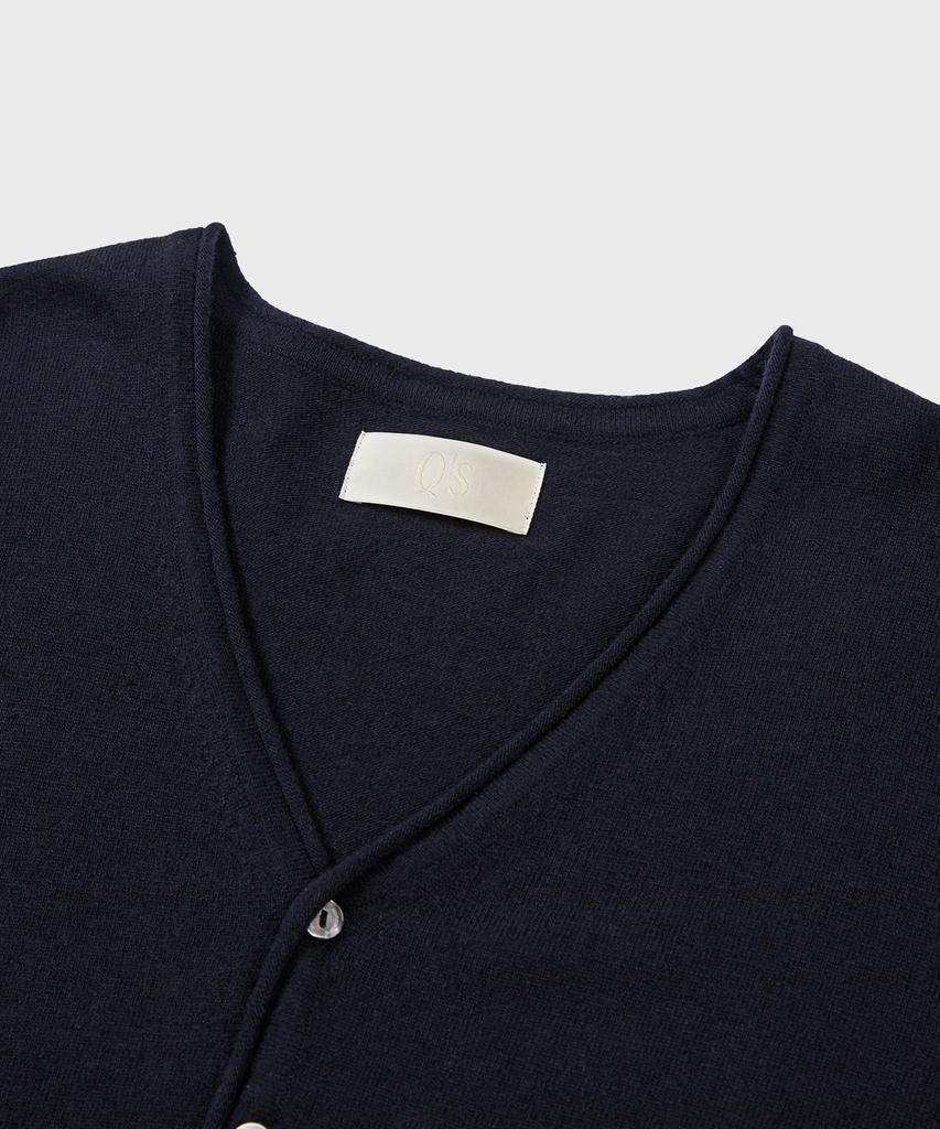 Kyuseu Extra Fine Wool V Cardigan (Navy)