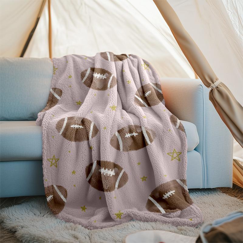American Football Theme Printed Blanket - Perfect for Couch, Bed, Travel & Outdoor Use | Machine Washable, Cozy & Durable.