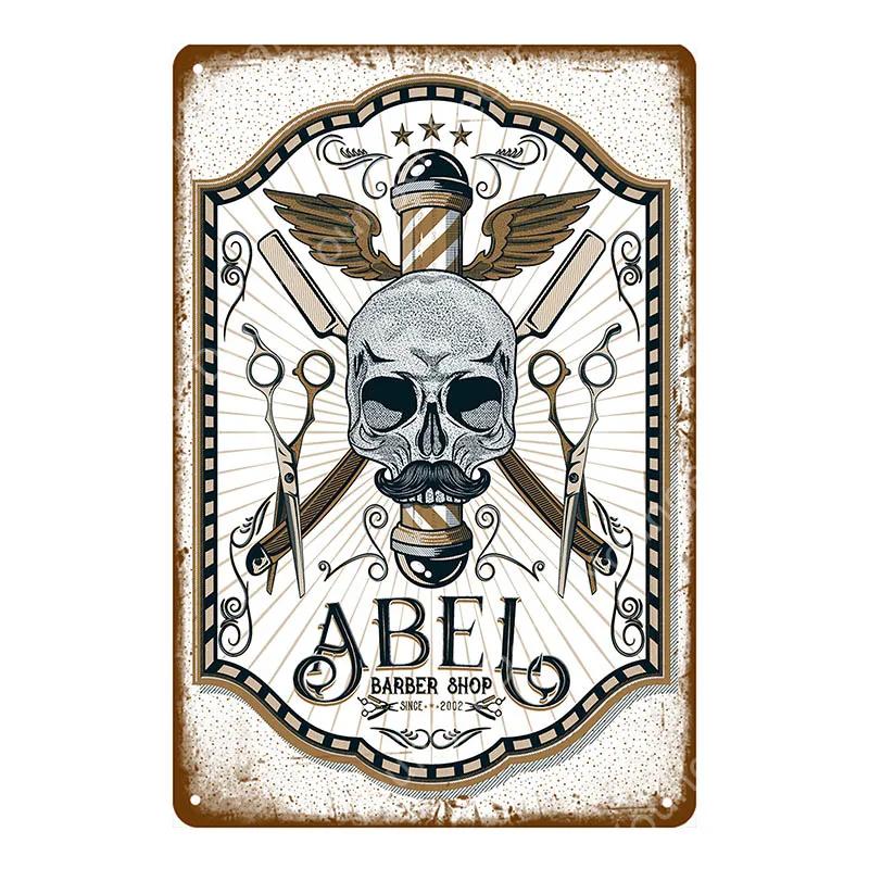 Vintage Barber Shop Metal Signs Shaving Hair Cut Poster Cafe Bar Pub Retro Plaque Haircut and Shave Beard Iron Plates YL002