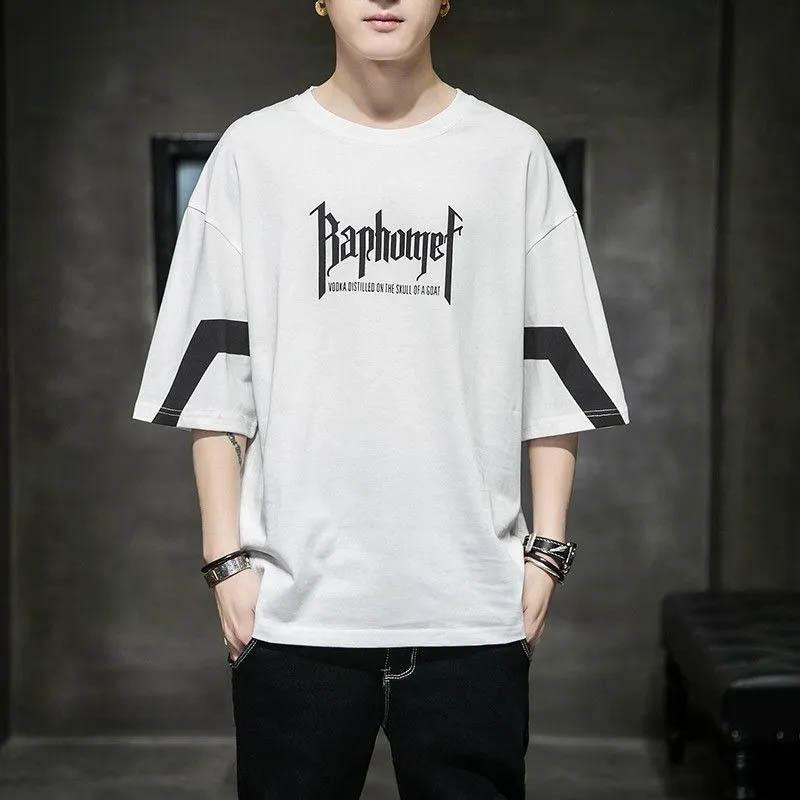 Nadměrná velikost Tlusté Tričko s krátkým rukávem Pánské Volné s polovičním rukávem Pánské Pětičtvrteční rukáv Pánské Ležérní Univerzální Top