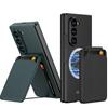 Detachable Card Holder Bracket Magnetic Phone Case for Samsung Galaxy Z Fold 7 6 Fold7 Fold6 with Tempered Film Protective Cover