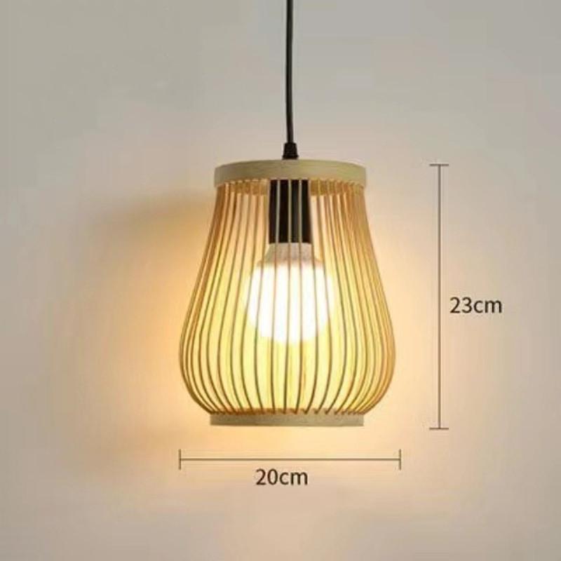 Bamboo Lantern Pendant Lamp Japanese Style Retro Hanging Chandelier Restaurant/Teahouse Bar Ceiling Lighting Fixture