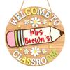 Teacher Door Sign For Classroom Door Decorations Classroom Welcome Sign for Teachers, Wood School Plaque with Rope Cord for First Day Entry Display