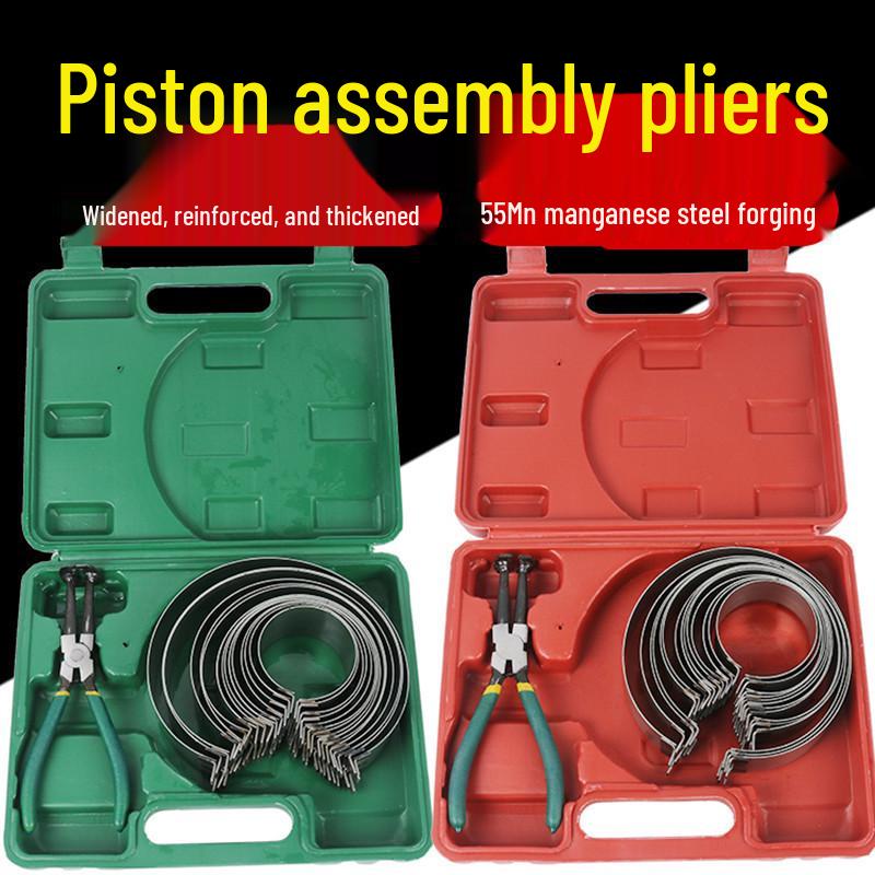 Univerzální stlačovač a montážní nástroj pístních kroužků s kleštěmi