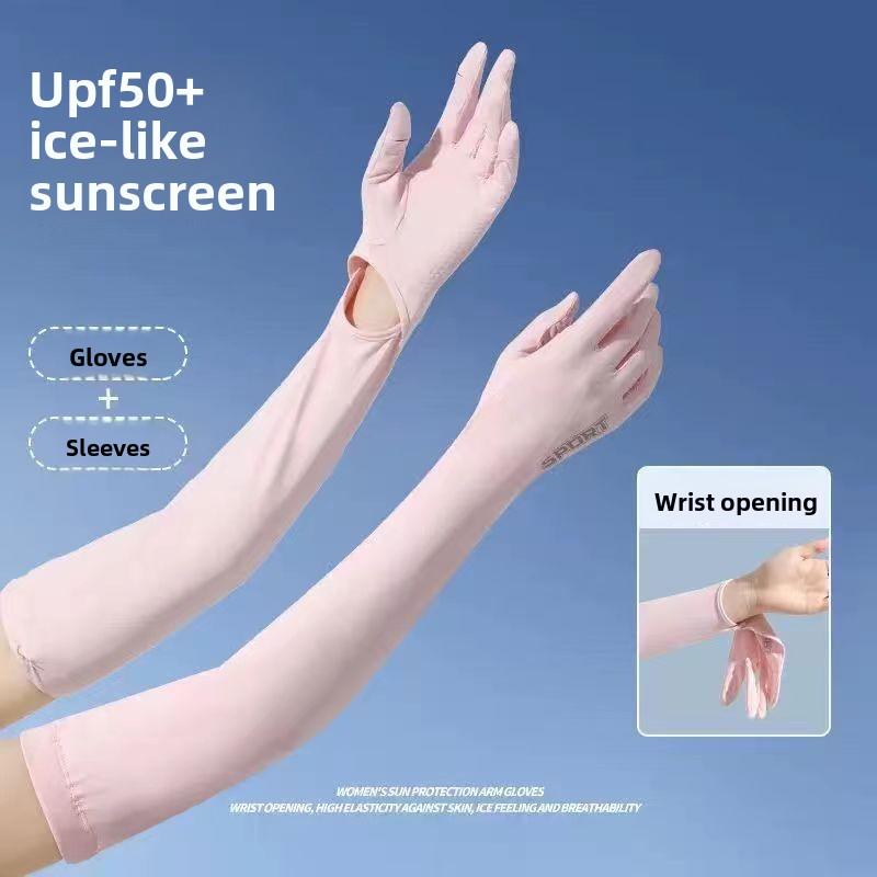 Women Summer Ice Silk Thin Gloves Anti UV Sun Shield Elastic Arm Cover For Driving Cycling Sports Outdoor Wear Gloves