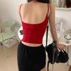 Letter beauty back halter red vest new female summer Spice girls wear slim-fit short strapless top sleeveless
