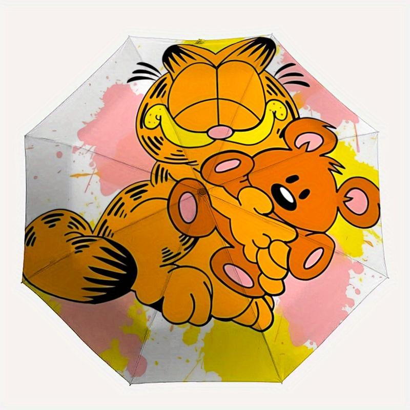 

1pc Garfield Automatic Opening/closing Umbrella, Foldable Sunshade, Perfect Gift for Friends, Durable Plastic Handle yy250808082