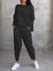 2024 Women's Solid Color Casual Round Neck Long Sleeve Top