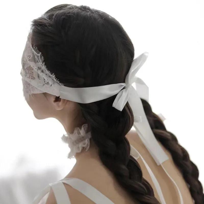 1pcs Lace Eye Mask For Women White Black Hollow-out Patch Blindfolds Adjustable Cosplay Prom Party Props Masks Game Mask