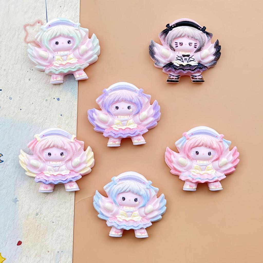 Cartoon Angel Girl Resin Accessories: DIY Hair Clips, Phone Cases, Magnets, Keychains, Ornaments