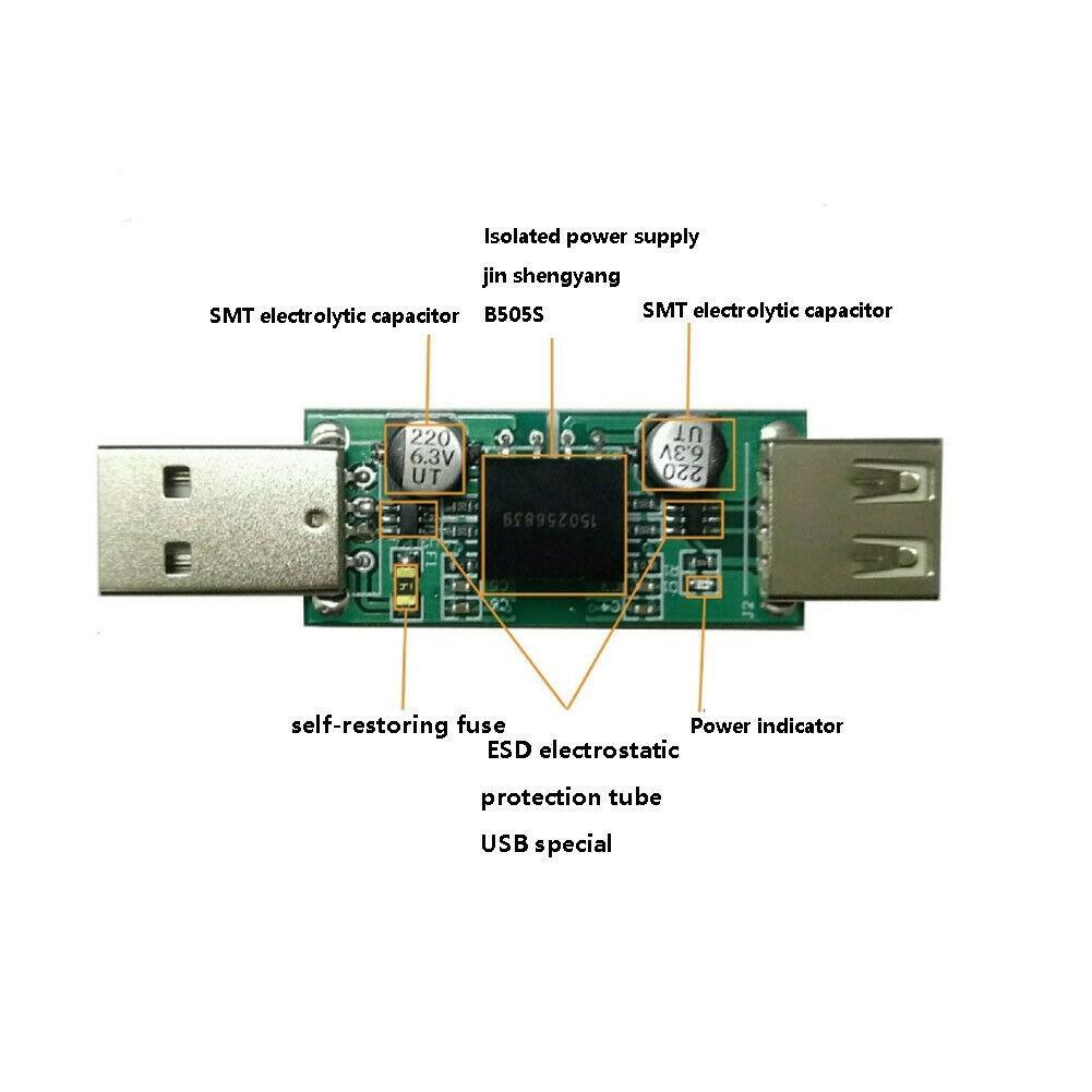 USB2.0 1500V ADuM3160 USB To USB Isolator Audio Signal Power Supply Isolation