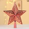 Xmas Tree Topper Plastic Hollowed-Out Sparkling Star Festival Party DIY Decoration Accessories Top Pentagram Christmas Decoration Holiday Supplies
