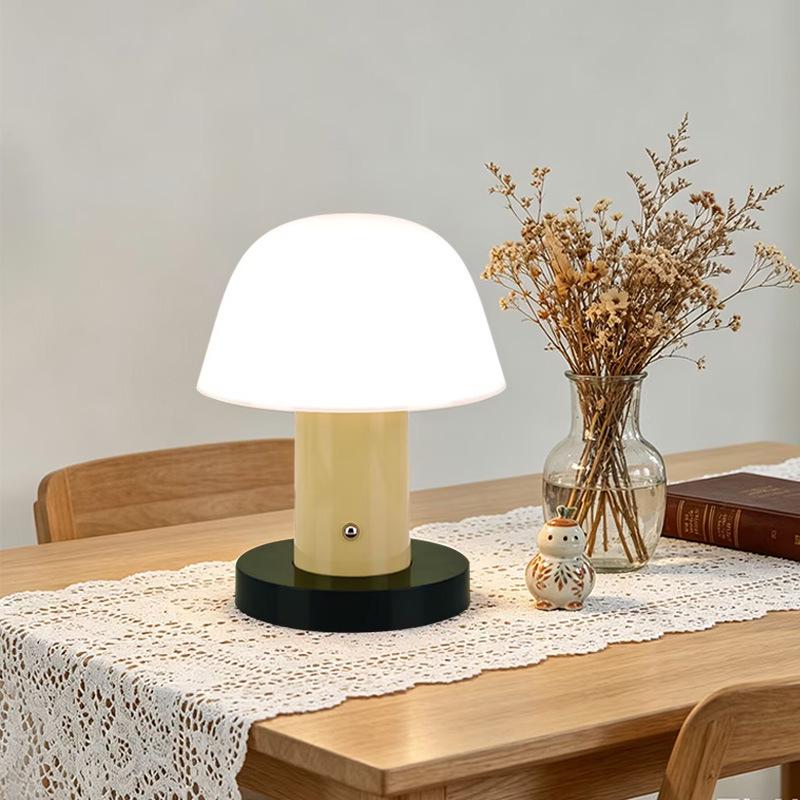 Vintage Touch Mushroom Table Lamp - Three-Color Night Light for Bedroom Decor