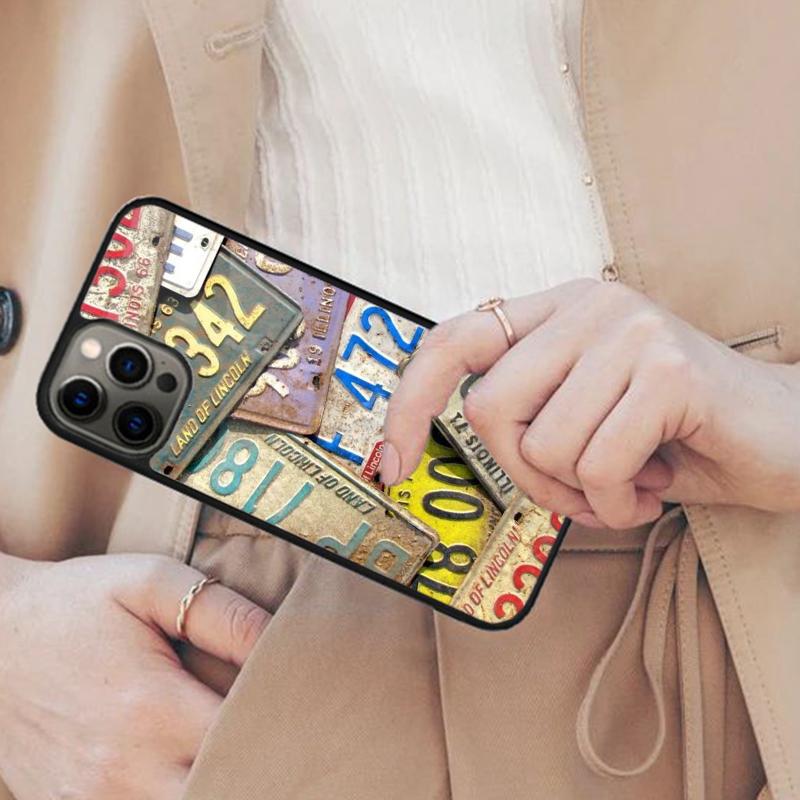 Retro Funny License Plate Magnetic Phone Case For APPLE iPhone 17 Air 16 14 13 12 Pro Max 15 Plus Wireless Charge MagSafe Cover