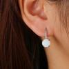 BLUEONE New Opal Earrings 8 * 8mm Electroplated Platinum Round Ear Hook Temperament Fashion Earrings
