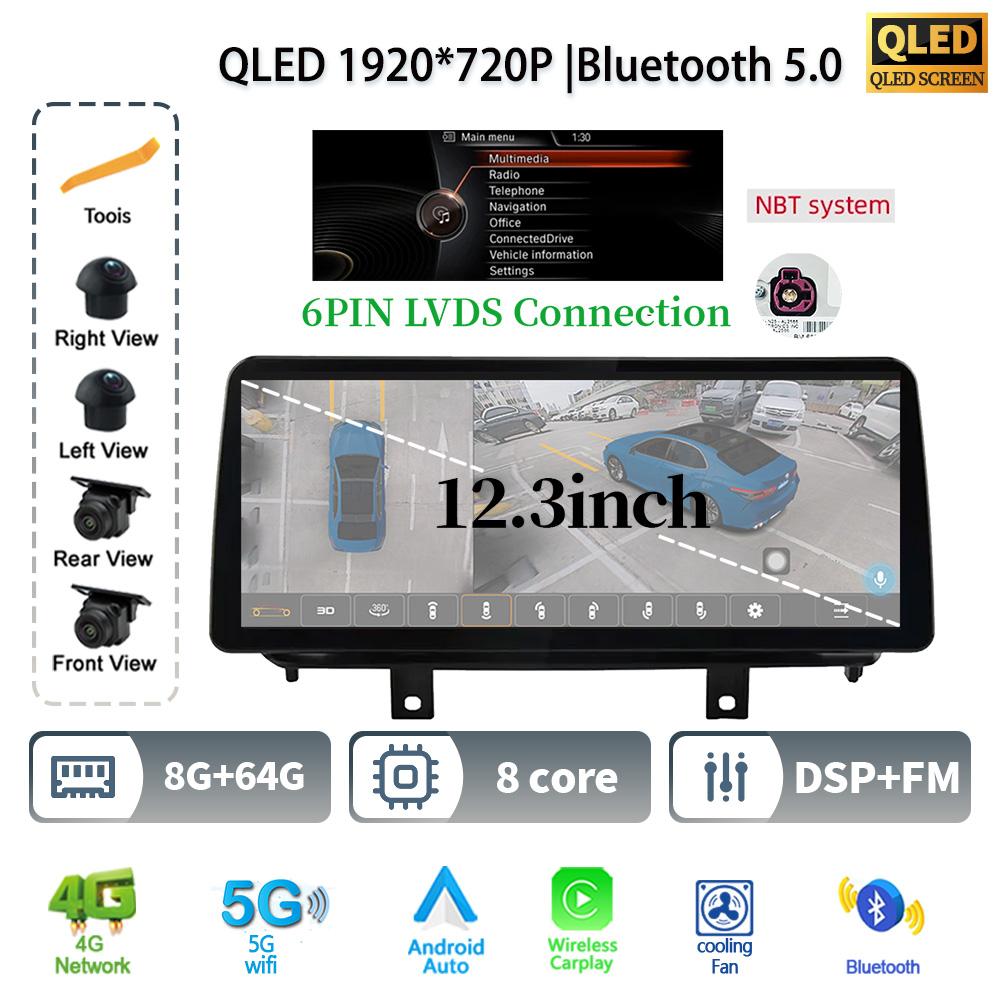 12.3" For BMW X5 F15 X6 F16 2014-2017 Android 14 Car Radio Multimedia 4G GPS Navigation Bluetooth Stereo CarPlay Touch Screen