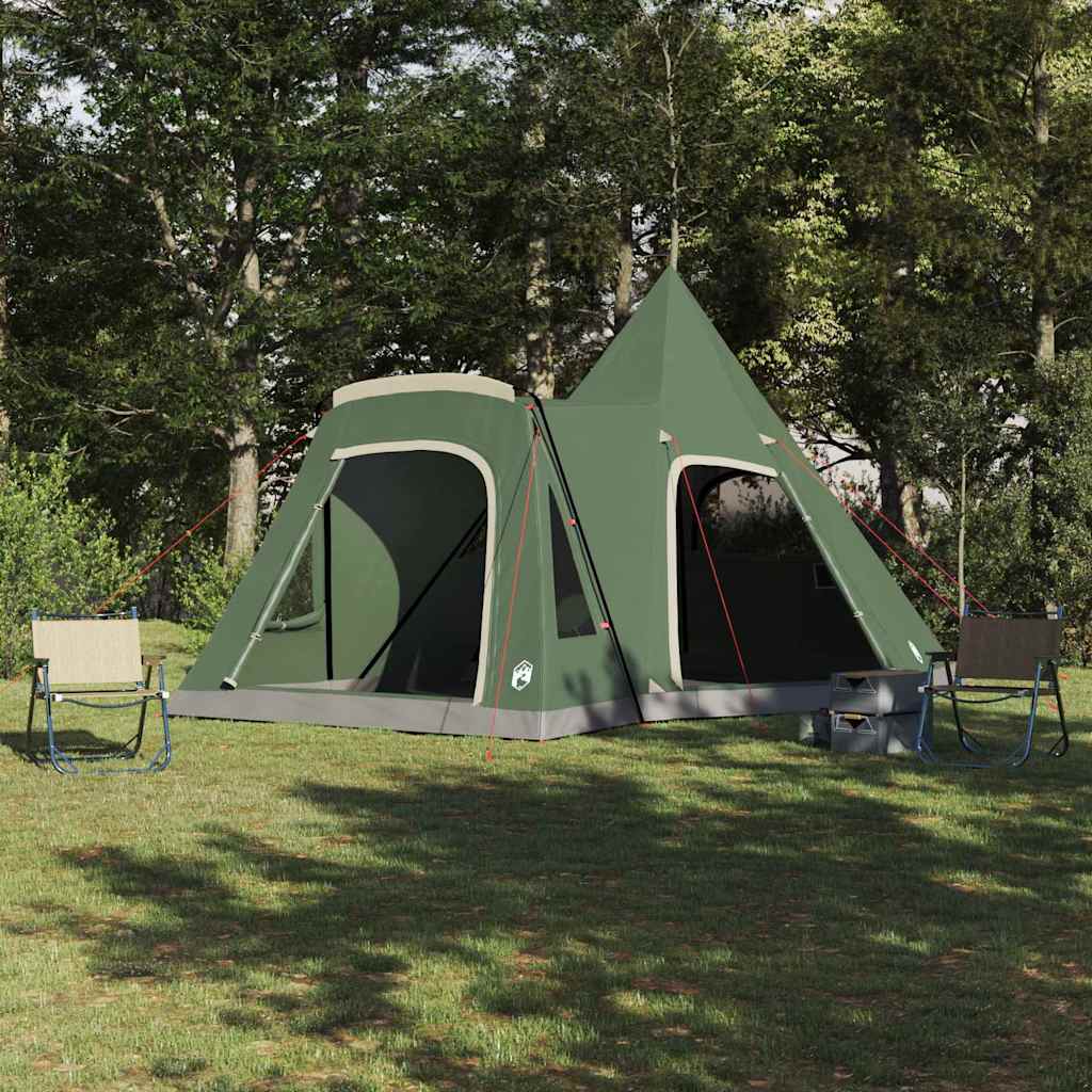 5 Person Teepee Tent with Roof Green 545 x 450 x 295 cm