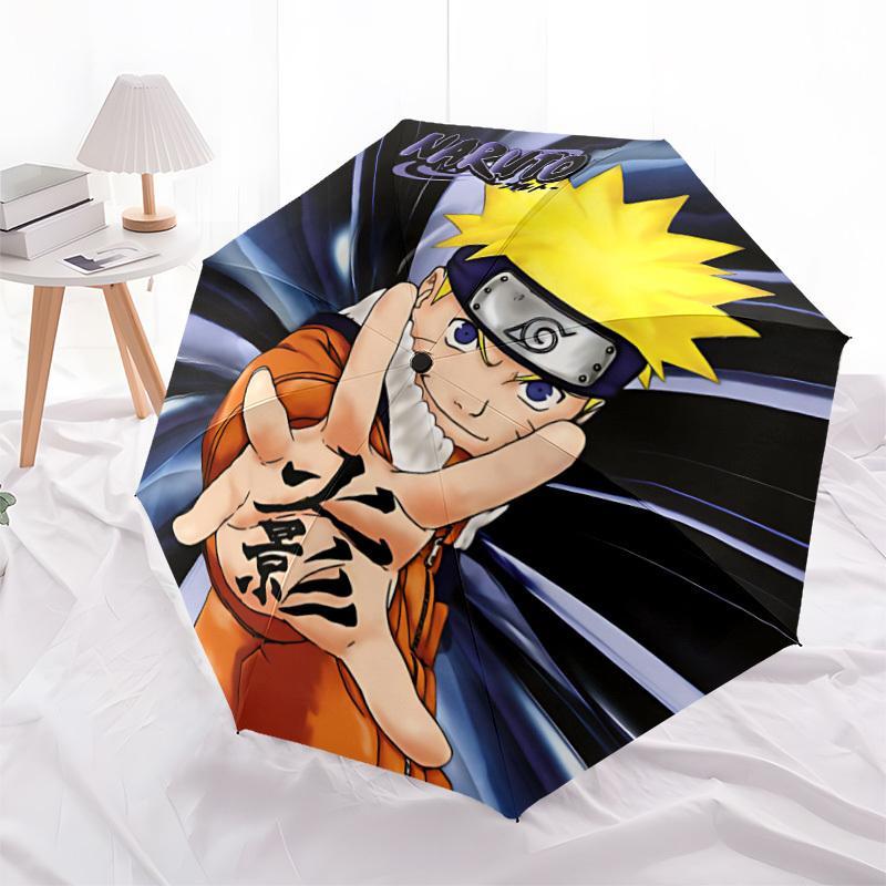 1pc Naruto, Leaf Village Automatic Folding Umbrella, Automatic Folding Umbrella with 8 Ribs, Convenient for Outdoor Use  061