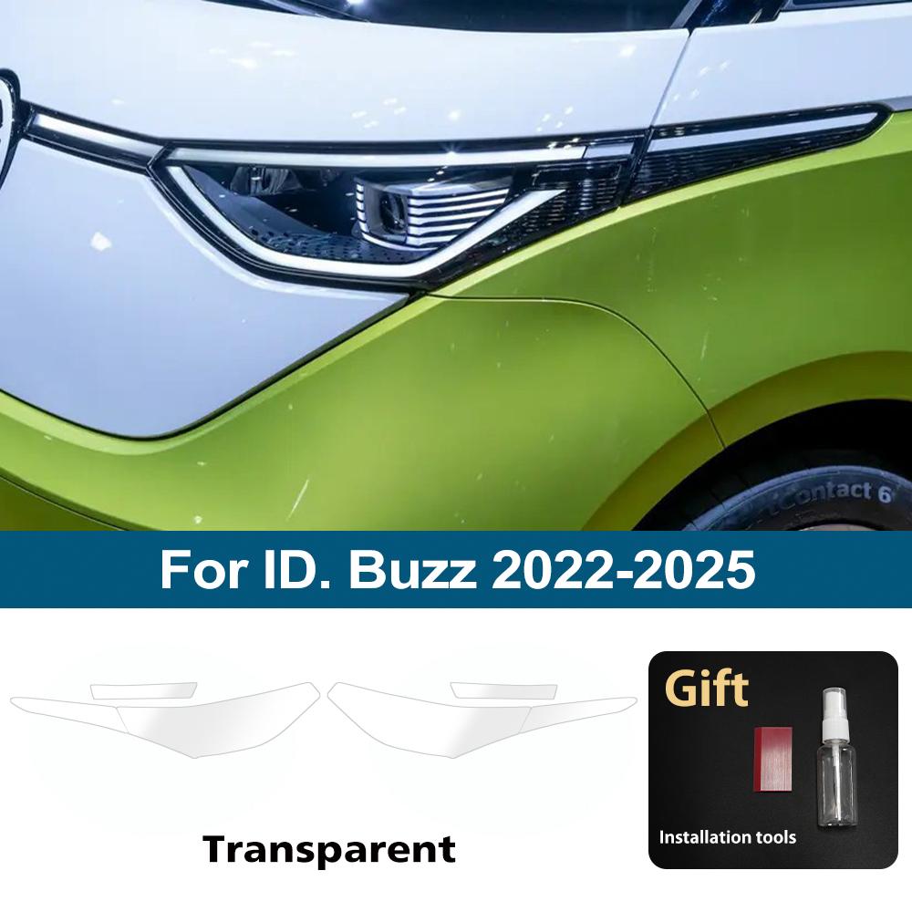 For Volkswagen ID. Buzz 2026-2026 Smoke Black Car Headlight Protective Film TPU PPF Pre Cut Anti-Scratch Headlight Vinyl Film