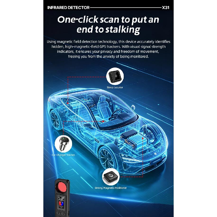 Wireless Signal Detector WiFi Hidden Device Anti-Spy Camera Finder/GPS Tracker/Multiple Modes for Hotel, Bathroom, Office