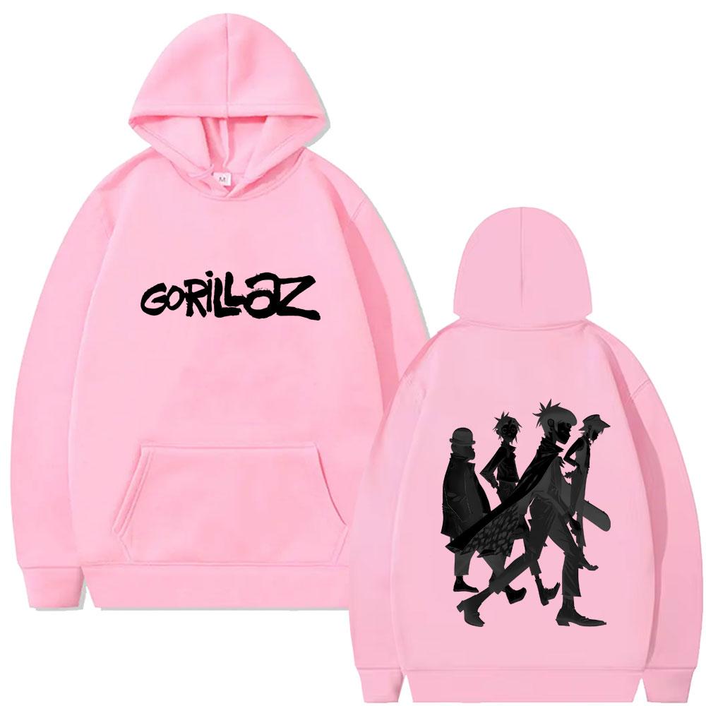 Limitierter Gorillaz-Hoodie mit Rockband-Print für Damen und Herren, lässiges Oversize-Sweatshirt mit Kapuze, modischer Fleece-Hoodie in hoher Qualität.