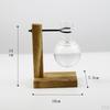 Terrarium Transparent with Wooden Stand Glass Vase Holder Creative Flower Pot for Coffee Shop Room