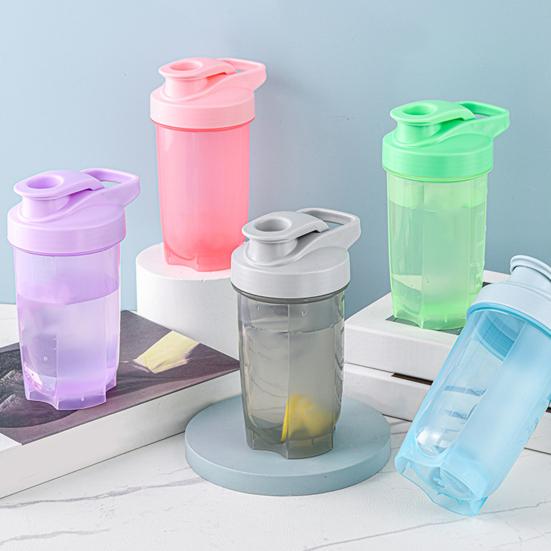 Protein Shaker Cup with Blender Ball 500ml Wide Mouth Shaker for Easy Mixing Portable Whey Protein Shaker Bottle for Sports Travel Camping
