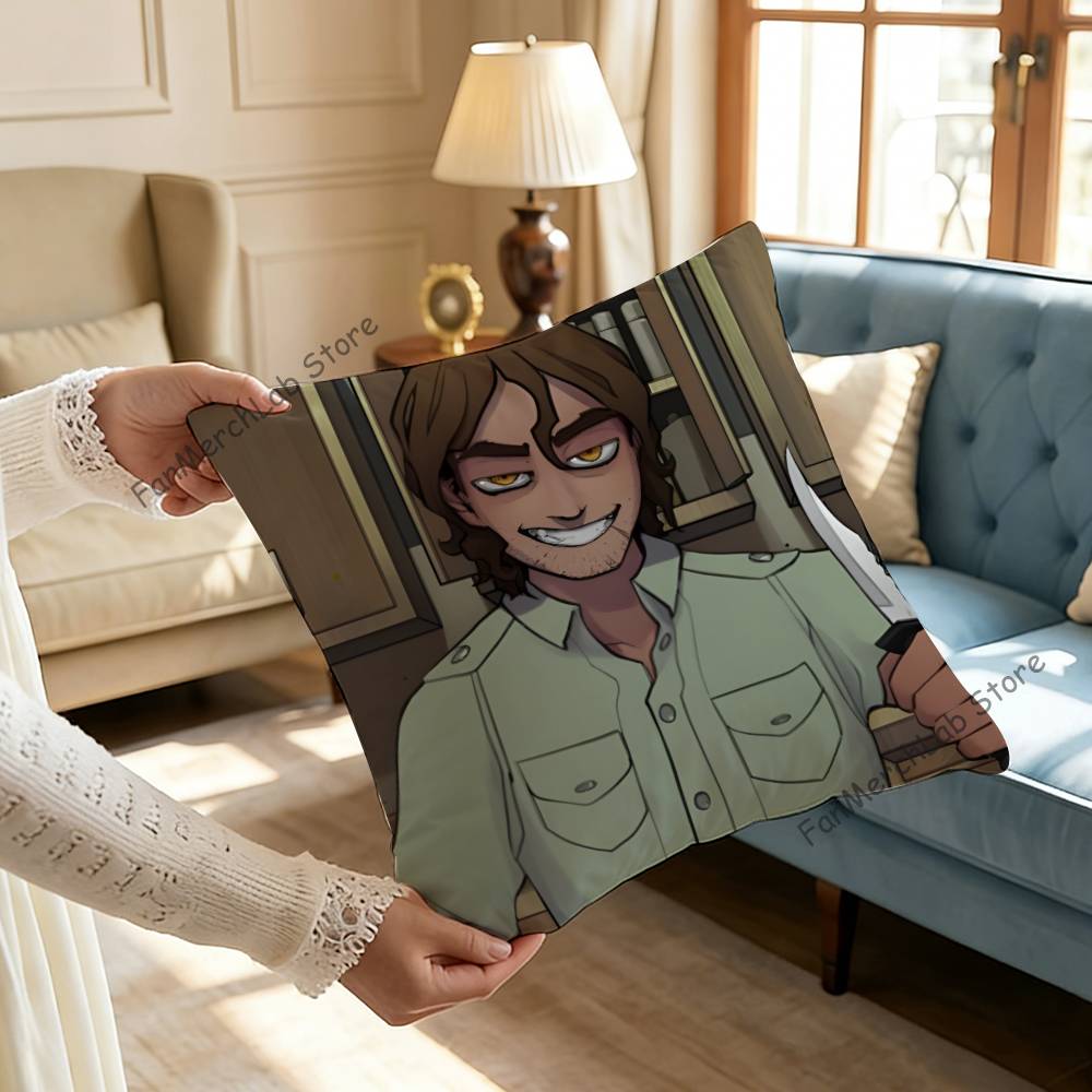 BBoyfriend To DDeath Anime Pillow Covers Cartoon Sofa Decorative Home Doublesided Printing Short Plush Cute Cushion Cover