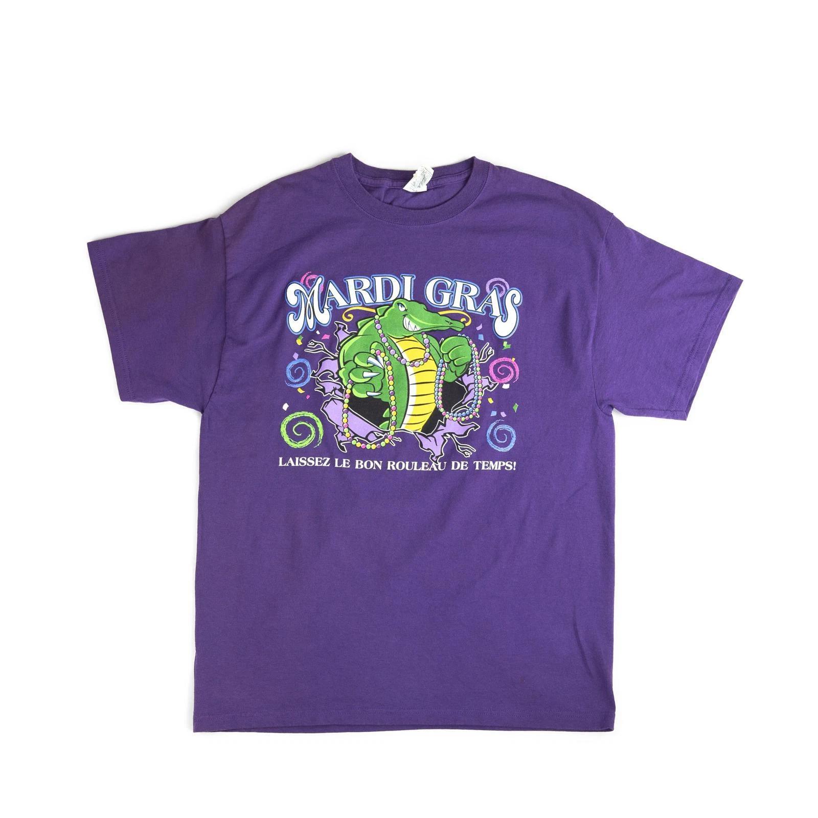Vintage 2000 s Mardi Gras Tee Shirt Vtg 2000s y2k New Orleans Graphic French L