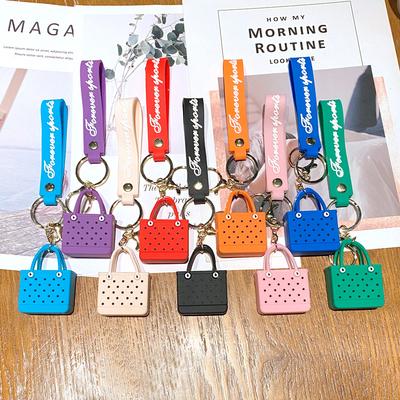 Cute Simulation Bag Keychain Mini Bag Pendant Car Key Chain Soft Rubber Small Bag Claw Machine Small Gift