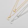 Sparkling Diamond Star And Moon Double Layer Necklace Women Light Luxury Niche Design Clavicle Chain Jewelry