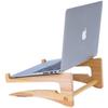 Solid Wood Vertical Laptop Stand with Cooling Tray & Neck Support