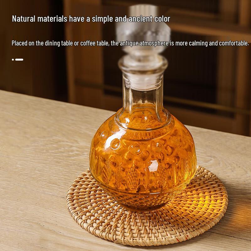 Hitzebeständiger Untersetzer und Topfuntersetzer aus Rattan-Geflecht