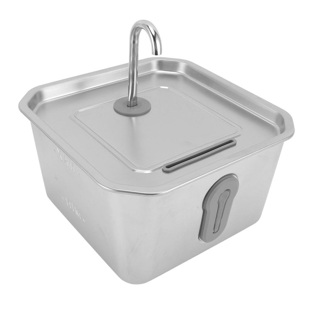 3.5L Stainless Steel Cat Water Fountain Activated Carbon Filtered Smart Sensing Quiet Automatic Pet