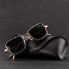 Square Protective Glasses Durable Metal Eyeglass Frame Retro Thick Sunglasses Men's UV400 High Definition