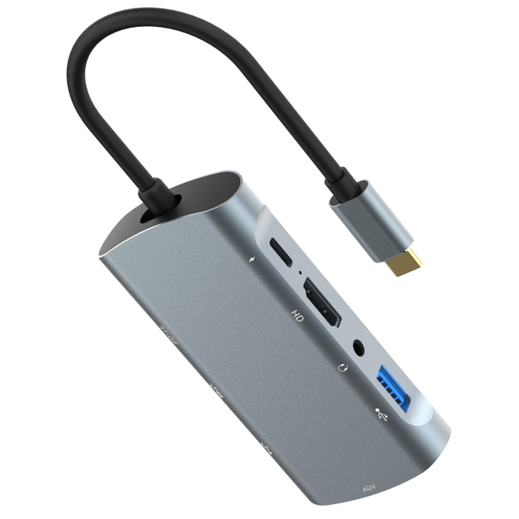 USB C Hub 9 In 1 Docking Station Type C M to PD+USB3.0+USB2.0*2+Card Reader+HD+VGA Support 4K*2K 30Hz Output
