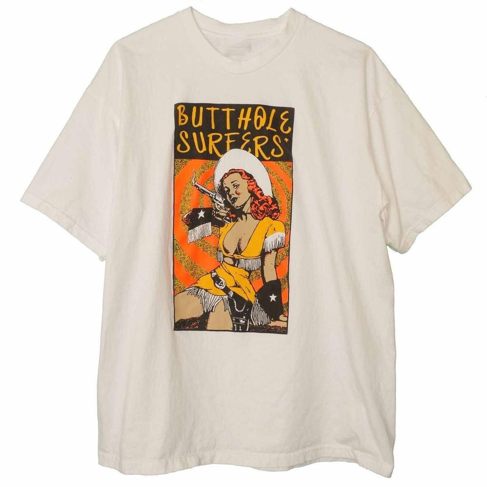 Vintage Butthole Surfers Cow Girl White Gift Family S-5XL Shirt FF089 Unisex T-Shirt