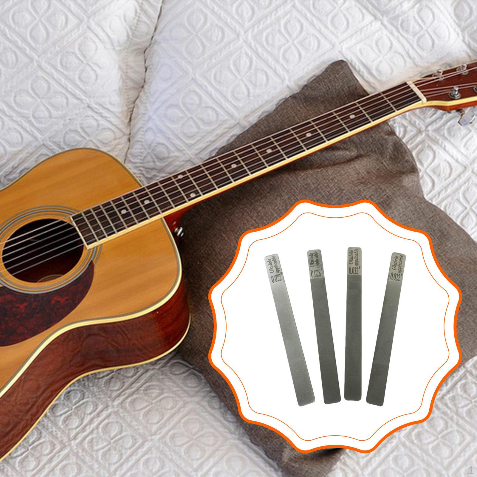 4x Ukulele Nut files Gauged Slotting File Set Practical Fret Crowning 0.022  0.028  0.032