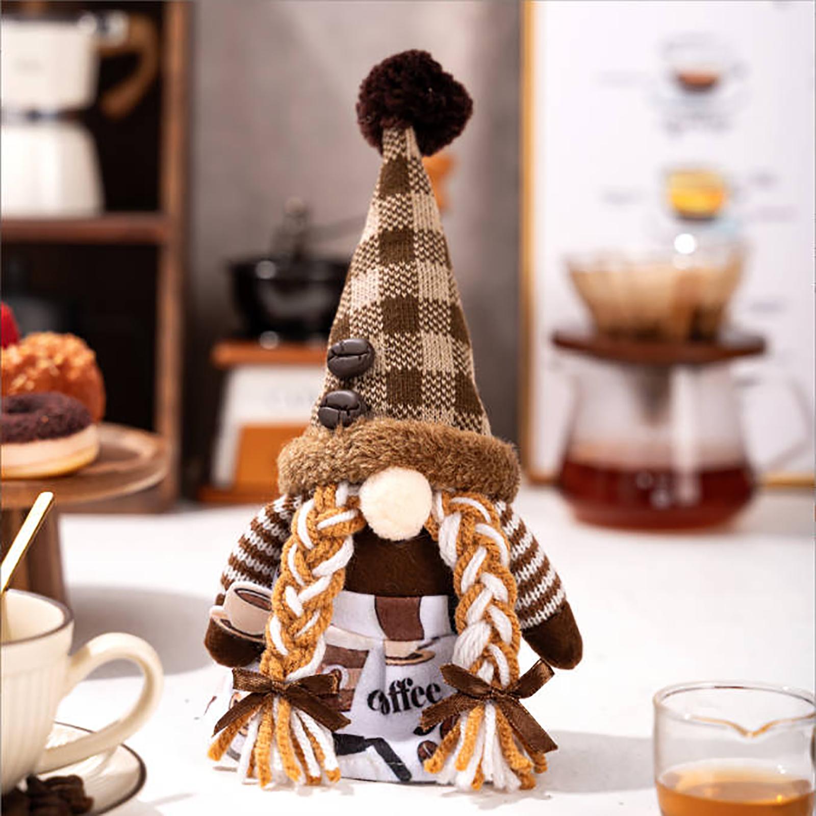 

Кофейный гном Украшение для кофейного бара Аксессуары для кофейного бара Весенне-летнее украшение гном One Size