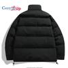 Cozy Up Herren Winter Taschen Baggy Daunenjacke Hahnentritt Baumwollmantel Langarm Reißverschluss Mäntel
