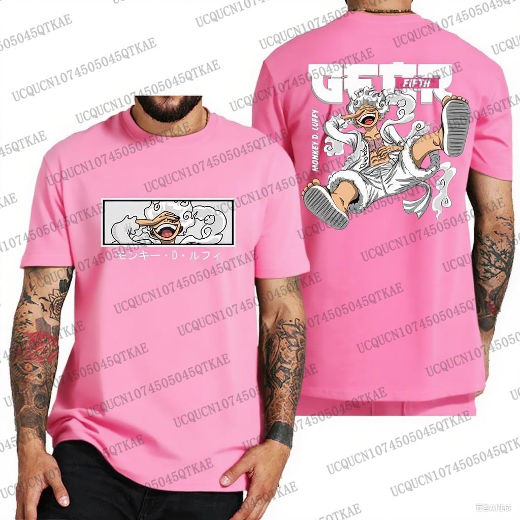 2025 Hot Japanes One Piece Cotton Luffy Tshirt Men Breathable Cotton TShirt Summer Women Men Oversize Cosplay Tshirt Men Clothes