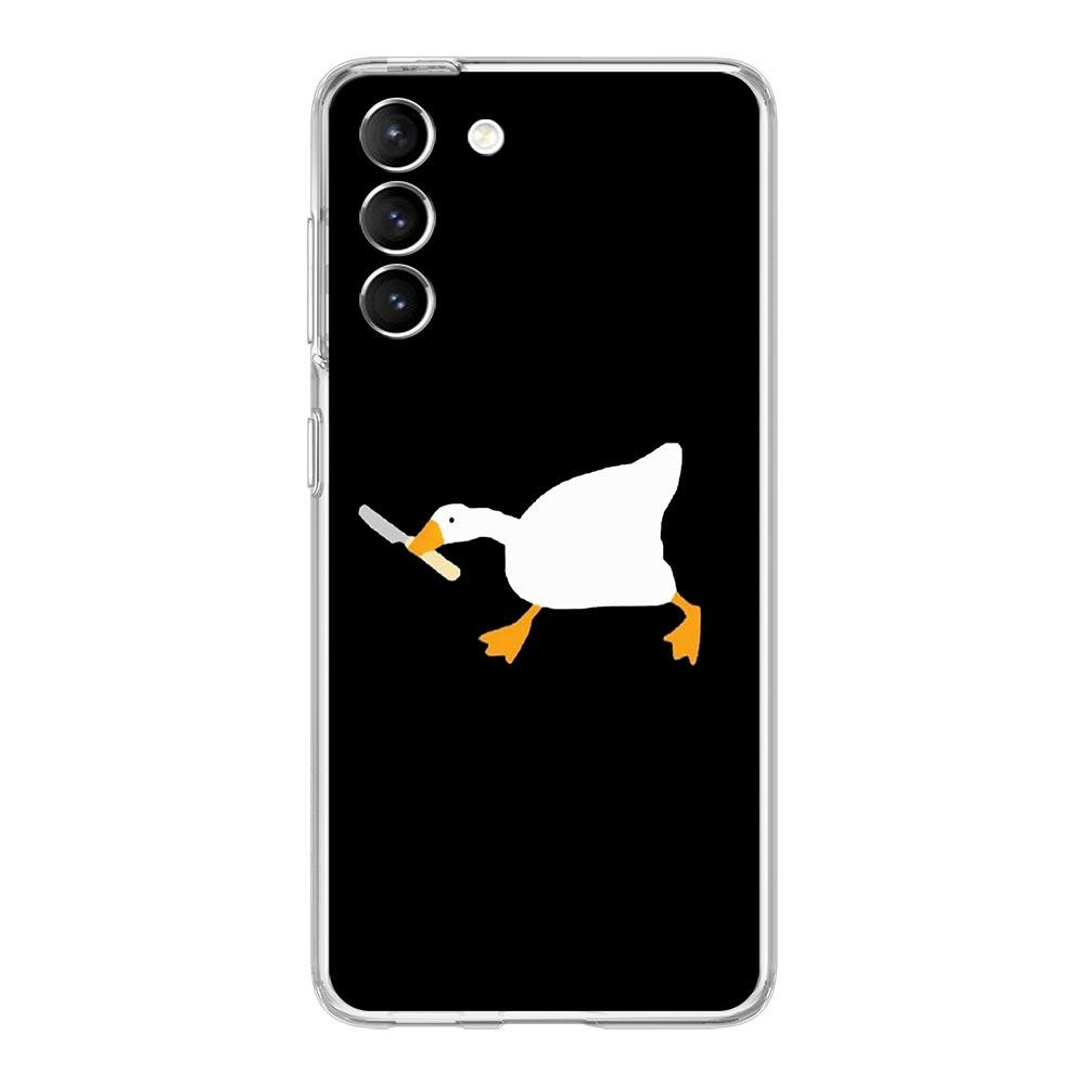 Cartoon Doubt Duck Shockproof Phone Case For Samsung Galaxy S23 Ultra S22 5G S20 S21 FE 5G S10E S9 S8 S10 Plus Soft Clear Cover